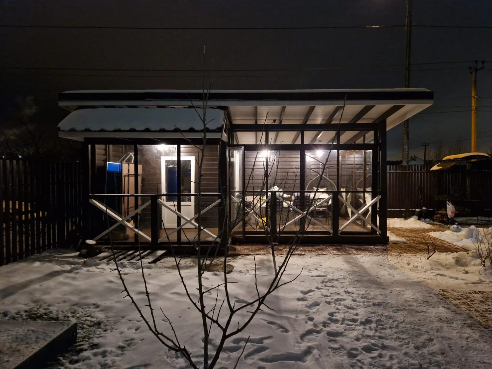 Остекление деревянной беседки 28 м², район Харино — фото 4