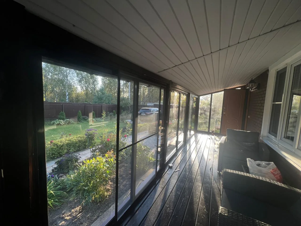 Холодное остекление 32 м² с сетками, СНТ Медвежий Угол — фото 3