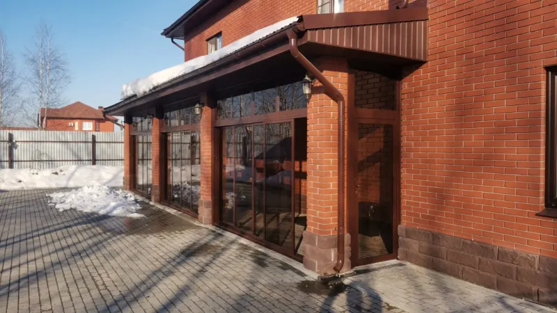 Холодное остекление 37 м² с бронзой, дер. Ивановка