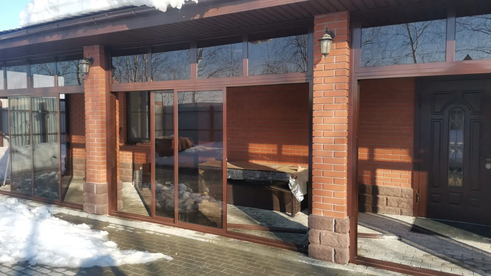 Холодное остекление 37 м² с бронзой, дер. Ивановка — фото 5