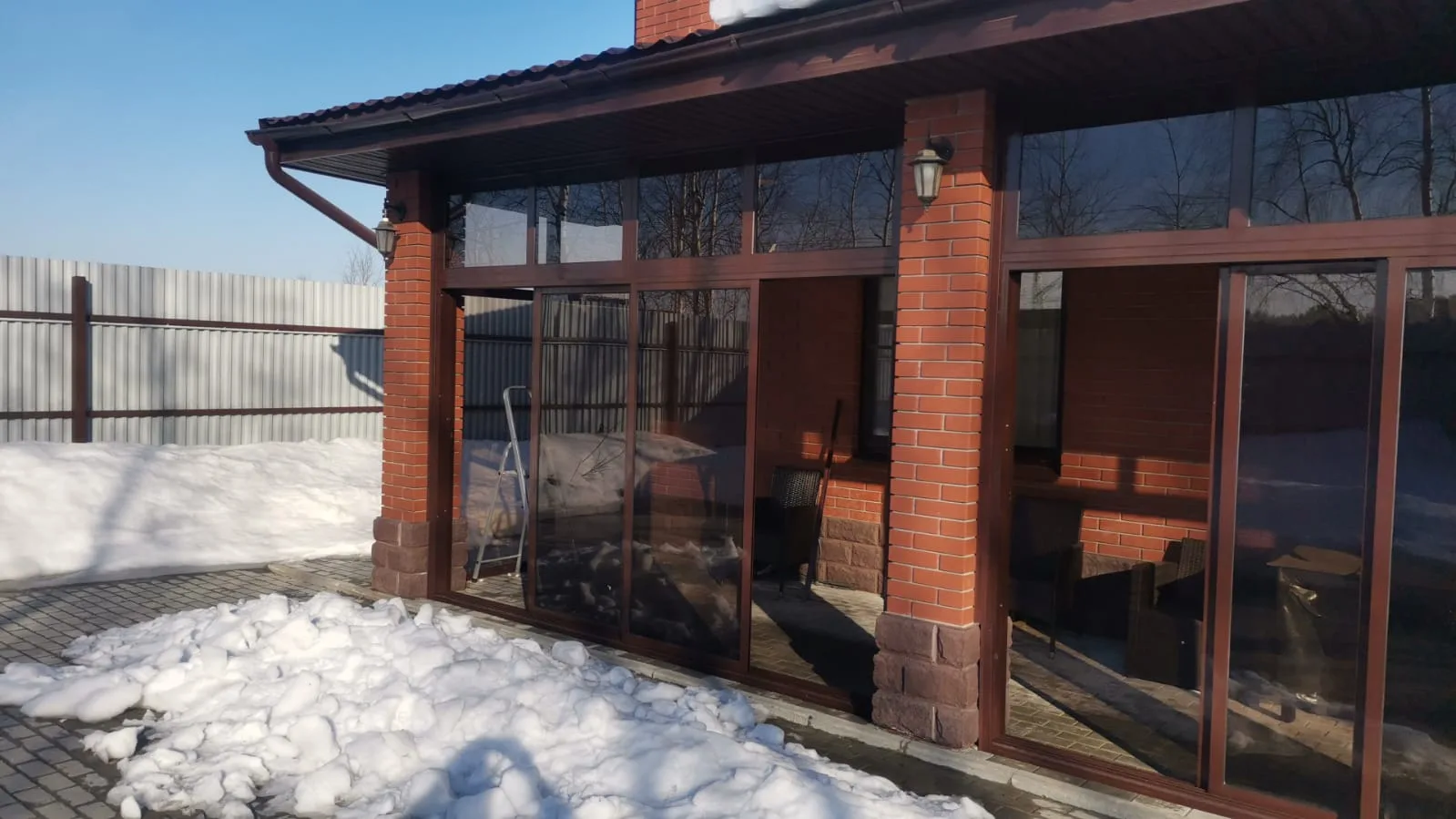 Холодное остекление 37 м² с бронзой, дер. Ивановка — фото 6
